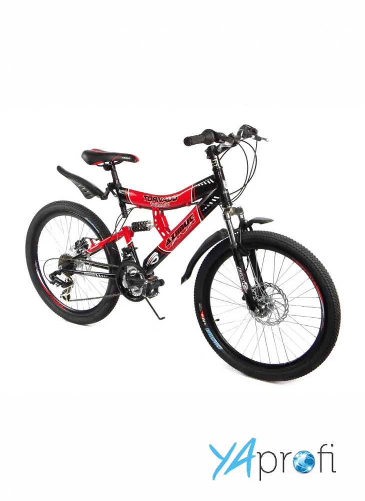 Горный подростковый двухподвесный велосипед Azimut Tornado 24 GD 