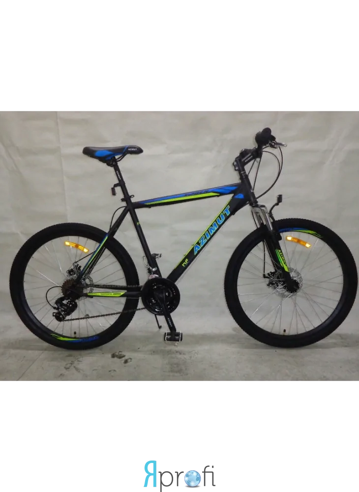 Горный подростковый велосипед 26 дюйма Azimut Vader в максимальной комплектации синий