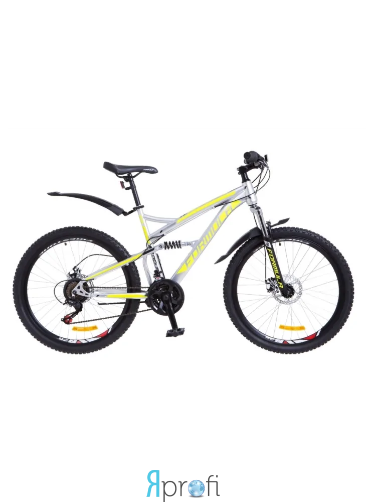 Велосипед 26" Formula X-ROVER AM2 14G DD рама-19" St серо-желтый (м) с крылом Pl 2018