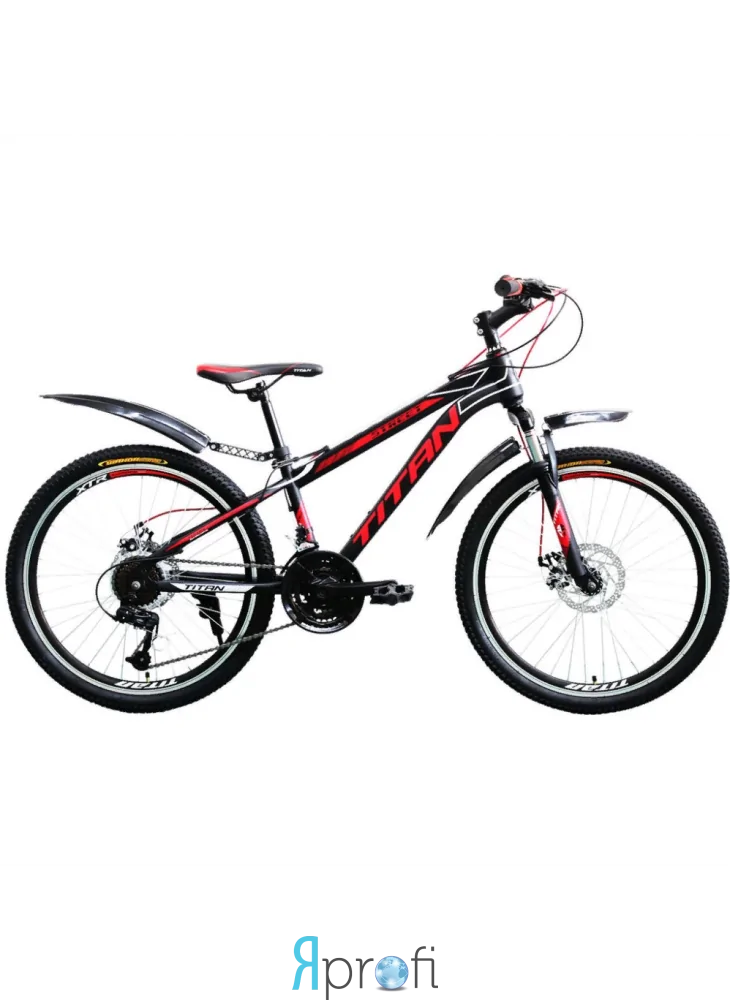 Велосипед горный, велосипед, велосипеды Titan Street 24" Black-Red-White