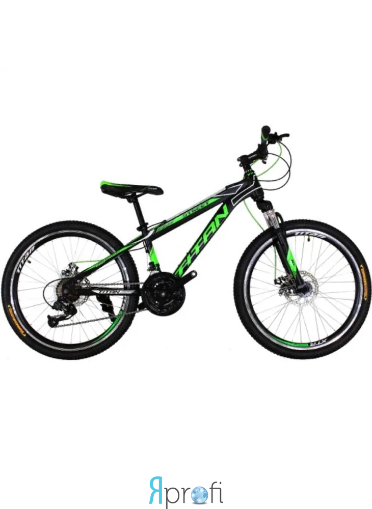 Велосипед горный, велосипед, велосипеды Titan Street 24" Black-Green-White